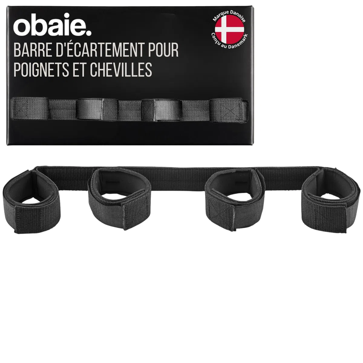 obaie Barre D'écartement Poignets et Chevilles - Barre Ecartement Sexuelle avec Menotte BDSM Rembourrée - Accessoire BDSM Discret - BDSMS Set Accessoires Femme - Attache SM Nylon Métal