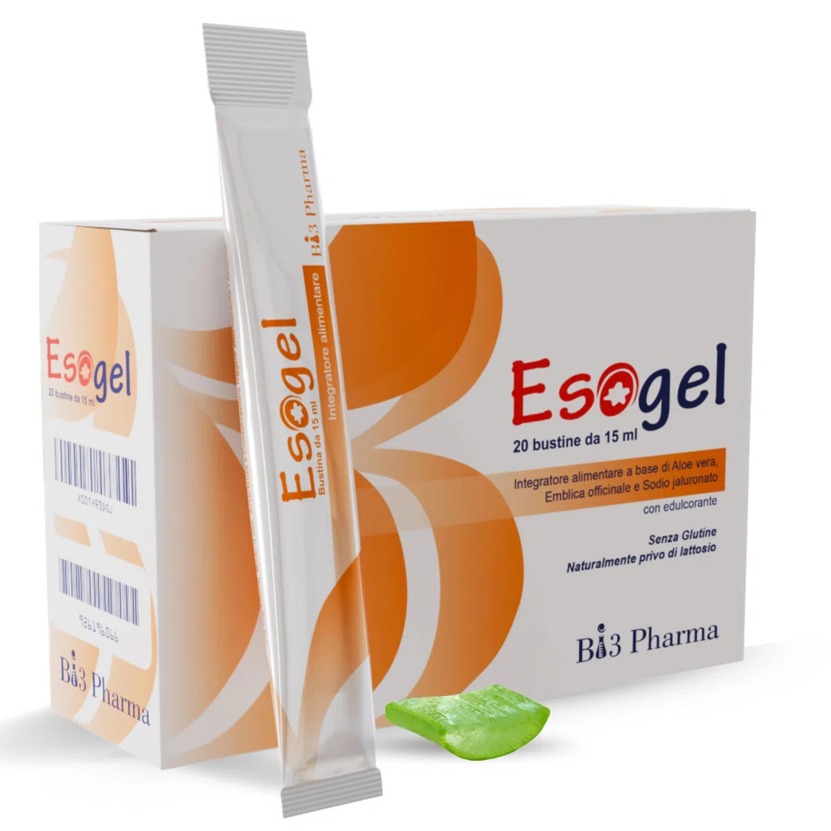 Esogel Intégrateur alimentaire avec Aloe Vera pour brûleur de Stockholm et reflux gastro-œsophagien - 20 sachets