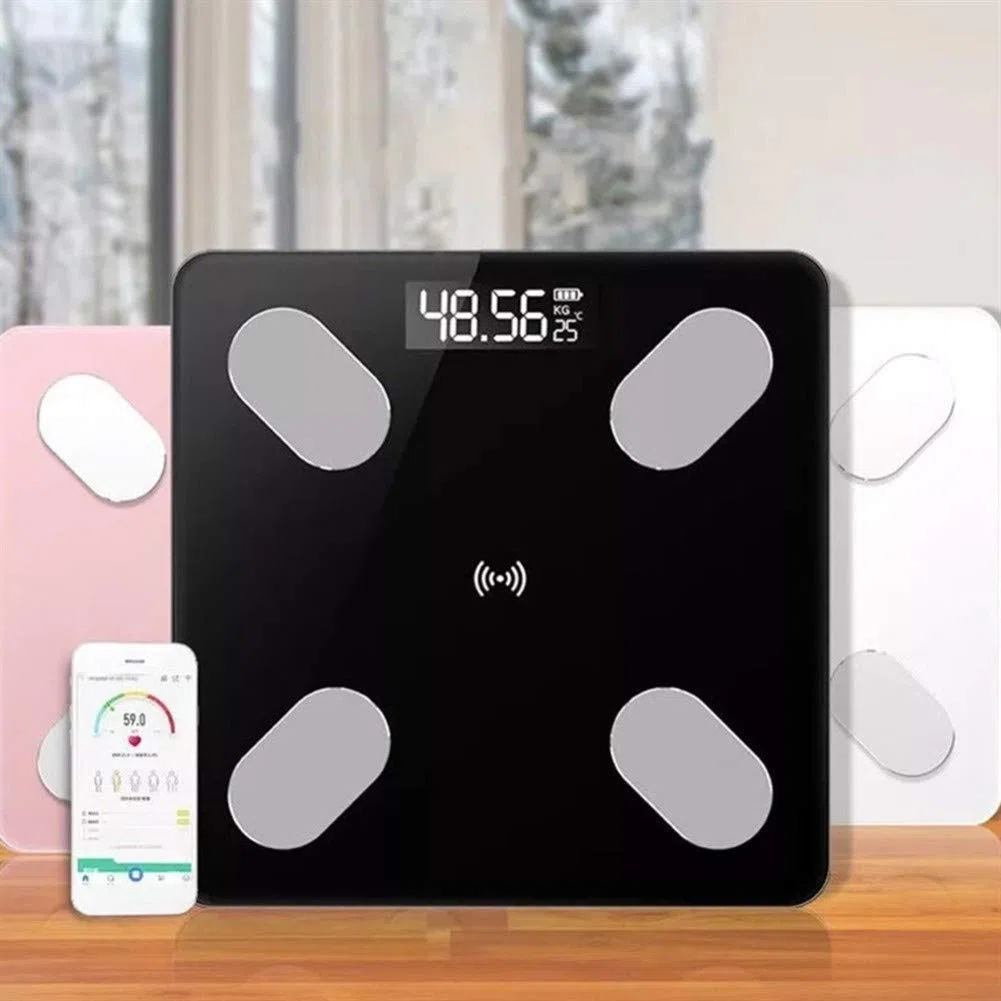 Balance de Poids Intelligente Outils de Soins de santé Pèse-Personne à Affichage numérique électrique Bluetooth pour la Famille Durable (Couleur : Rose (USB)) (Rose (Pas de Batterie))