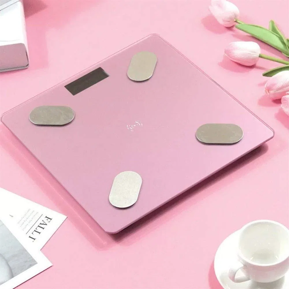 Balance de Poids Intelligente Outils de Soins de santé Pèse-Personne à Affichage numérique électrique Bluetooth pour la Famille Durable (Couleur : Rose (USB)) (Rose (Pas de Batterie))