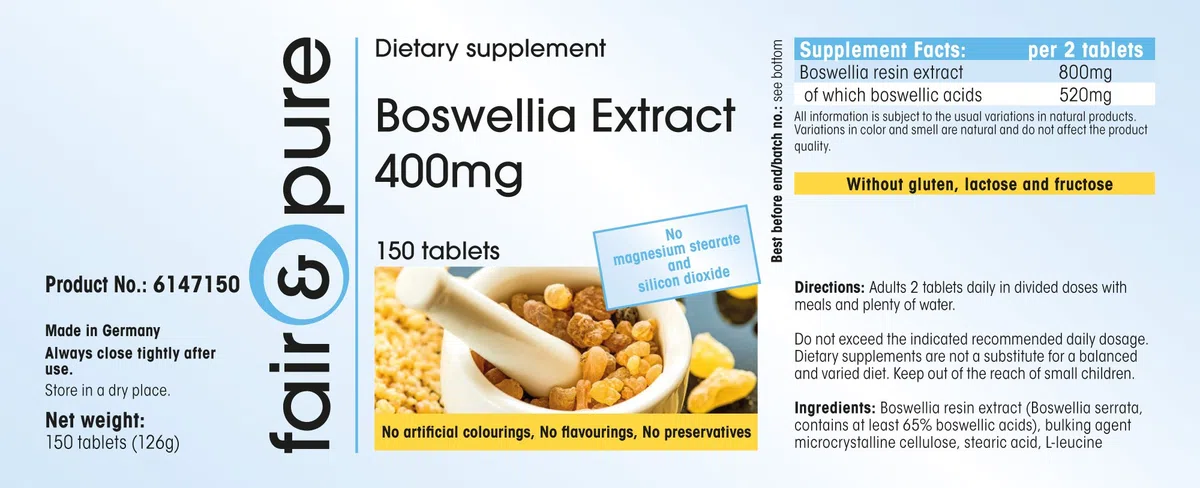 Fair & Pure® - Extrait de Boswellia 400mg 150 comprimés