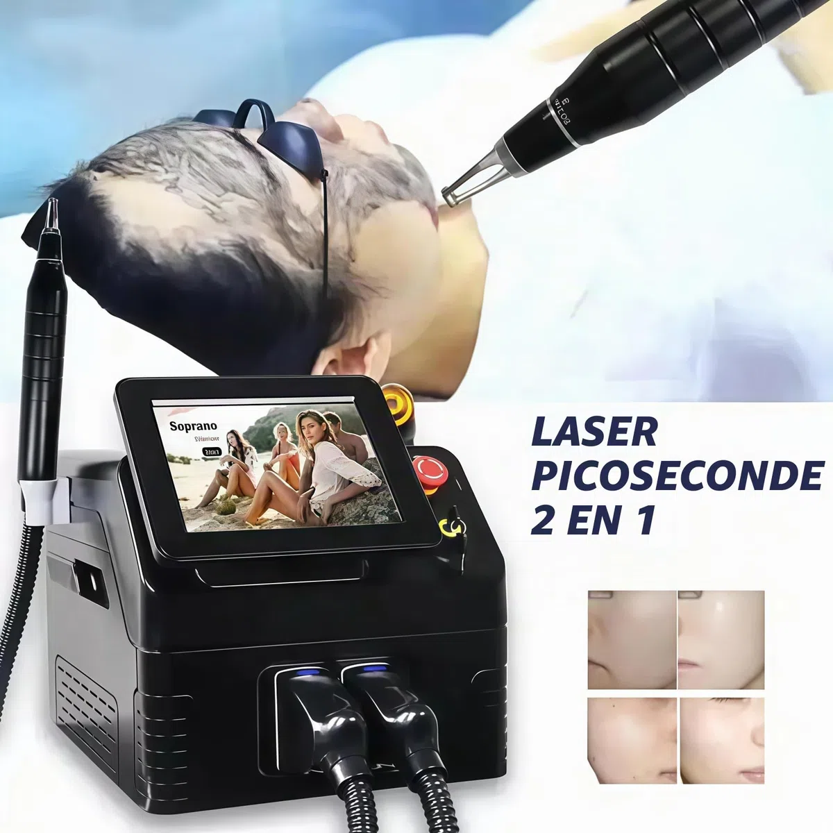 2-en-1 épilation professionnelle de titane laser diode Pico Ipl Nd Yag Picosecond laser optique épilation tatouage