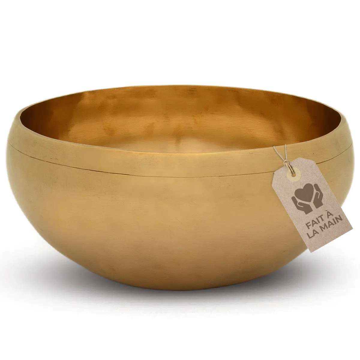 Bol Chantant Tibétain - Petit Bol de Cœur, Ø 17,5 cm, 685 g, Tonalité haute, agréable, pour massage sonore efficace et thérapie sonore de la partie supérieure du corps, Qualité Professionnelle