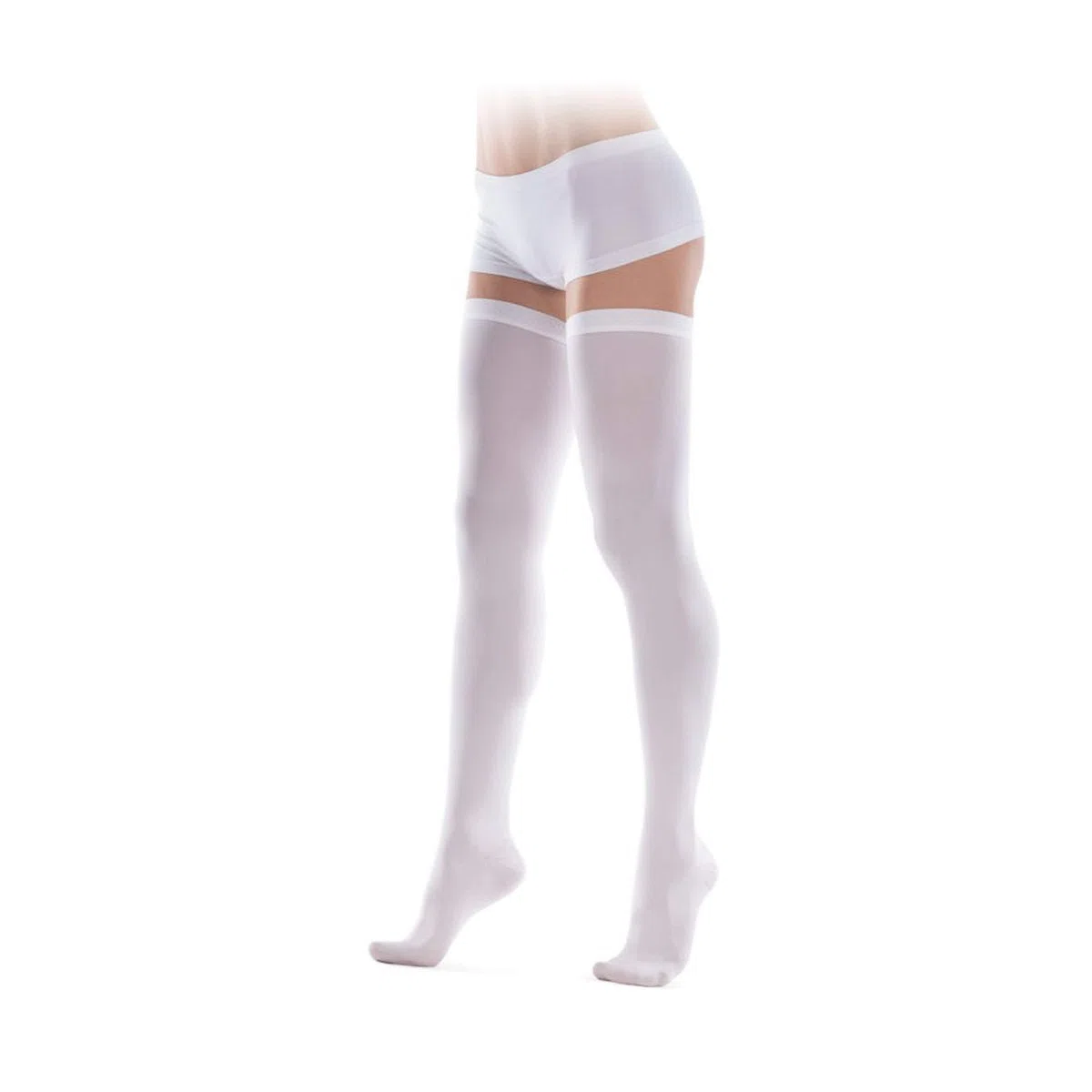 TOROS GROUP MANUFACTURE Bas de contention pour traitements, après chirurgie et accouchement avec un trou sous les doigts 1 classe 18-21 mmHg Blanc M
