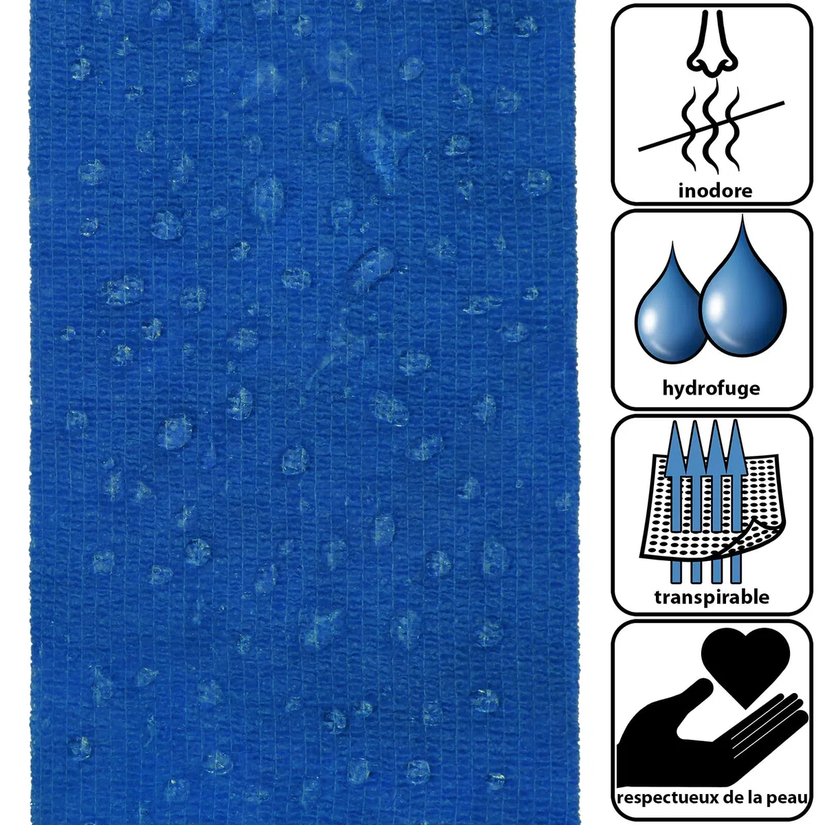 ALPIDEX 12 Rouleaux Bande Cohésive 10 cm x 4,5 m Bandage Autoadhésif Plusieurs Couleurs Bande Auto Adhésif Strap Doigt Cheville Genou Médical Pansements Vet Wrap Chien Cheval Chat, Couleur:bleu