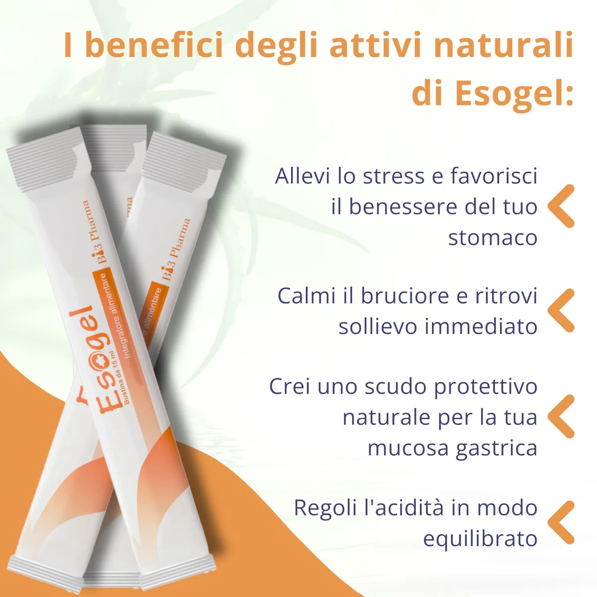 Esogel Intégrateur alimentaire avec Aloe Vera pour brûleur de Stockholm et reflux gastro-œsophagien - 20 sachets