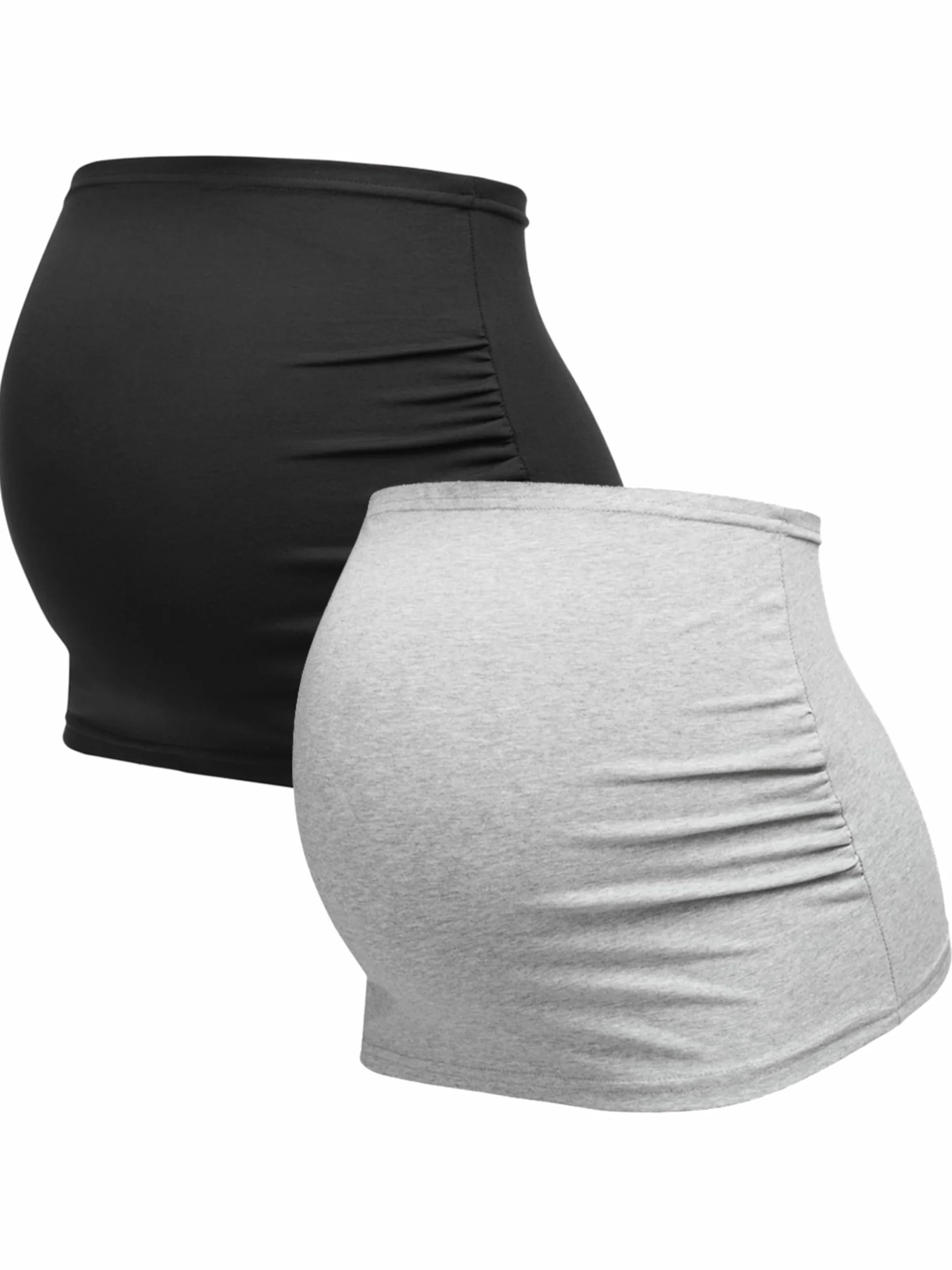 Herzmutter Bandes de Ventre de maternité - Bandeau de Grossesse - Lot de 2 Bandes Abdominales - Ceinture de Grossesse - Bandeau pour Femmes Enceintes - Extension de T-Shirt - 6000