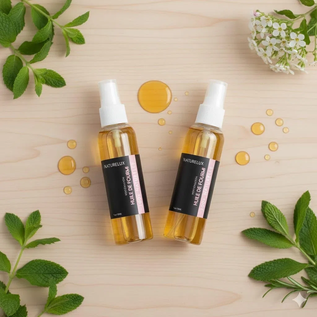 Lot de 2 Huiles de fourmi 30 ml Spray - Contre la pousse des poils - Natureluxy