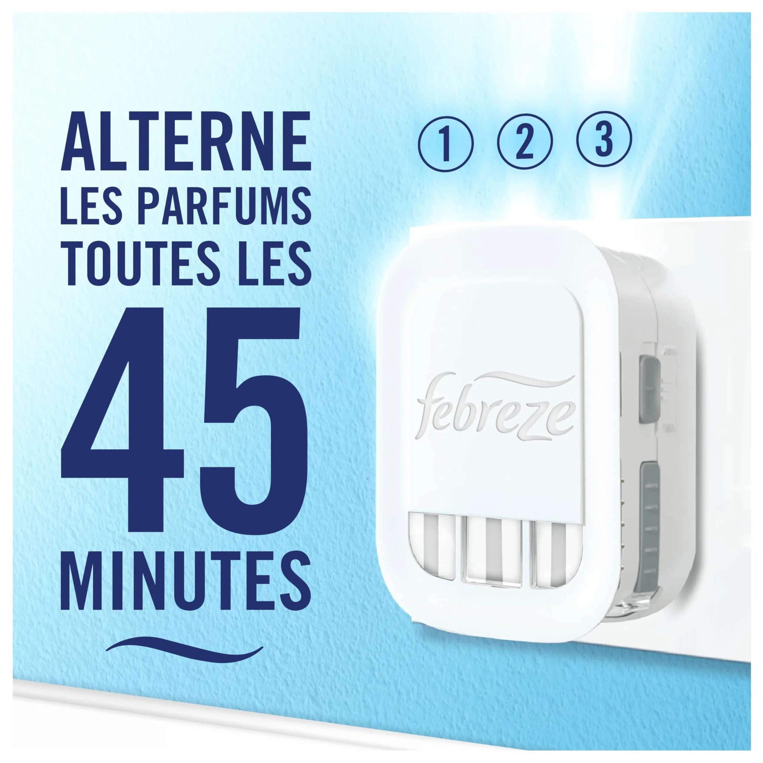 Febreze Désodorisant Électrique, Méga Pack de Recharges (4 Recharges de 20ml avec 3 Parfums en Alternance), Parfum Eveil Printanier de Lenor, Combat les Odeurs en Continu, Fraîcheur Jusqu'à 90 Jours