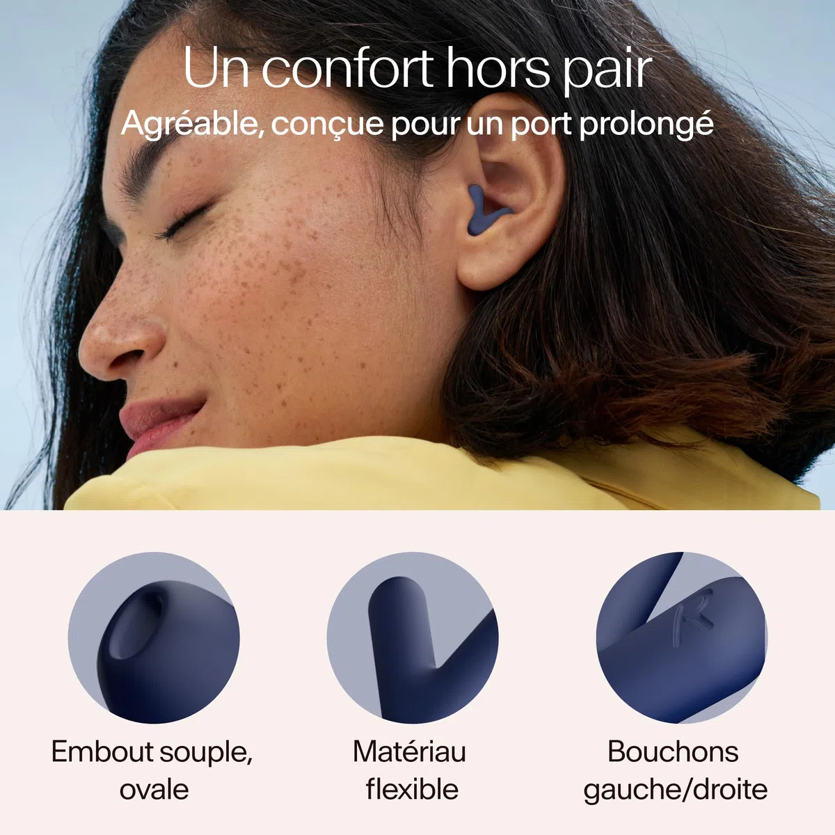 Alpine Silence Bouchons d'Oreilles pour Dormir, Voyager & Se Concentrer - Confortables, Réutilisables - V-forme ajustée & Embouts Ovales Doux – XS/S/M/L – Réduction de Bruit Optimale - Bleu Foncé