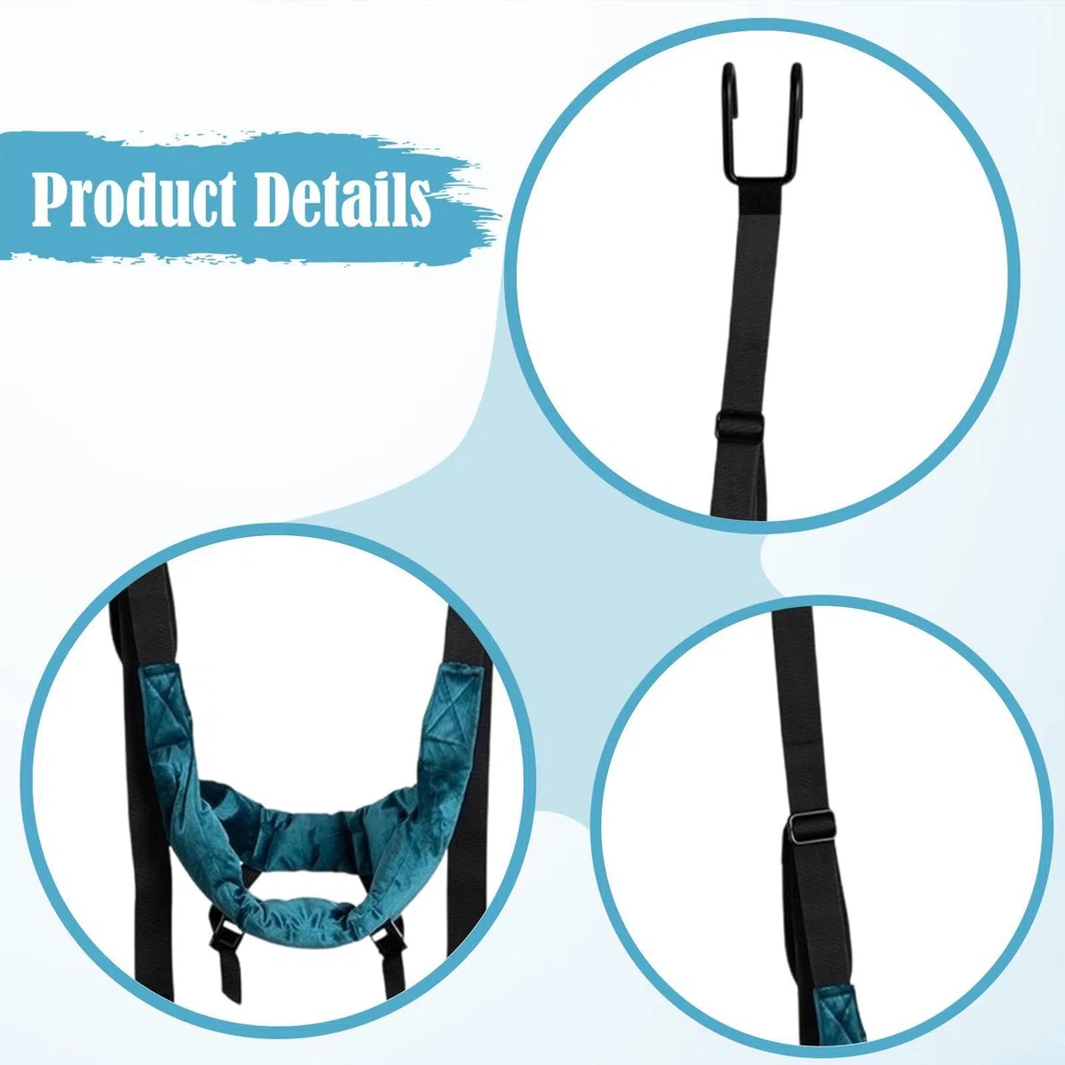 Dispositif de Traction Cervicale, Hamac D'étirement Du Cou, Respirant, Confortable, Facile à Installer, Sangle de Suspension Portable pour Femmes, Sans Poignée