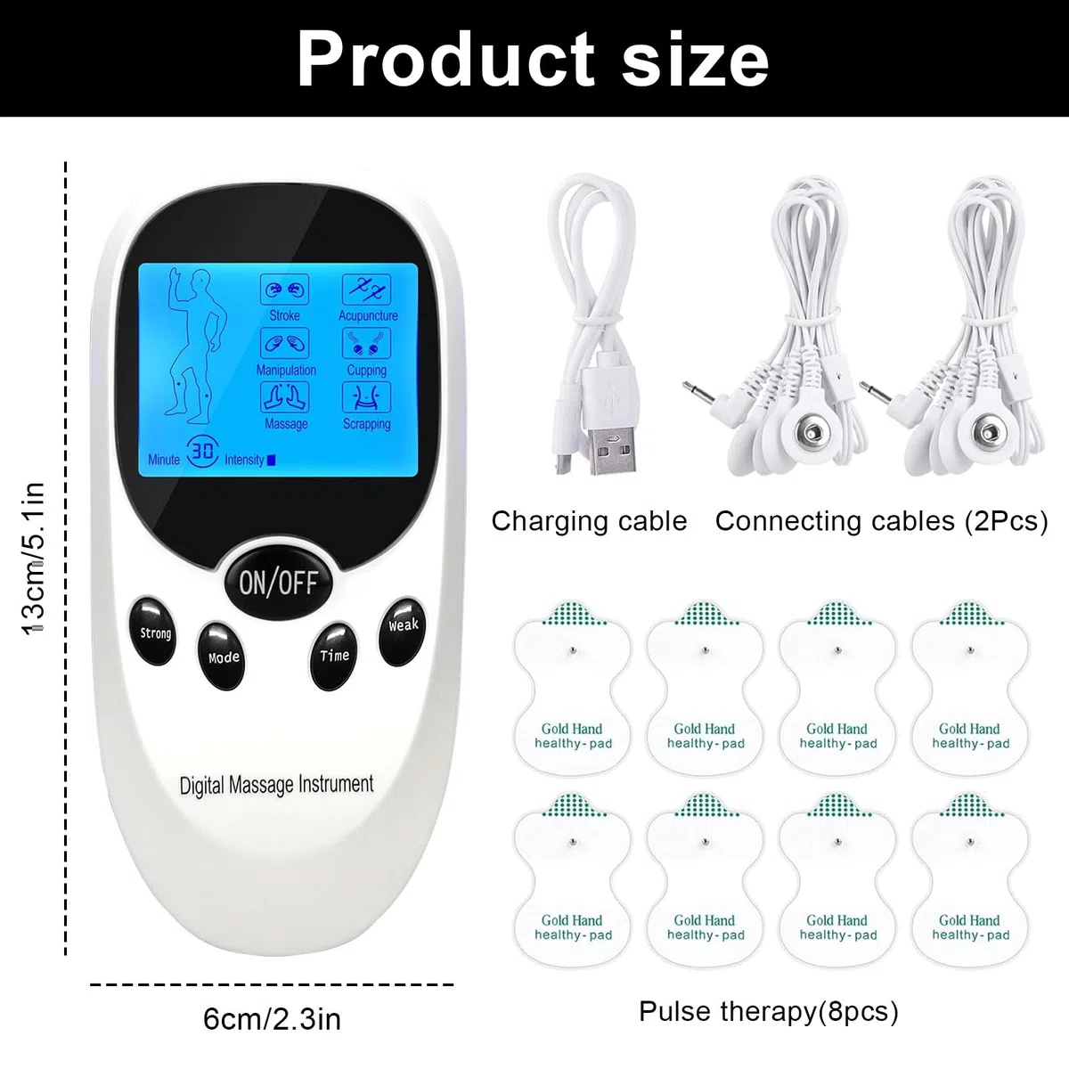 Appareil TENS/EMS pour Traitement de la Douleur, Simulateur de Rrègles avec 6 Modes et 11 Intensités, Electrodes Tenzgeraet pour Le Renforcement Musculaire et Le Soulagement de la Douleur