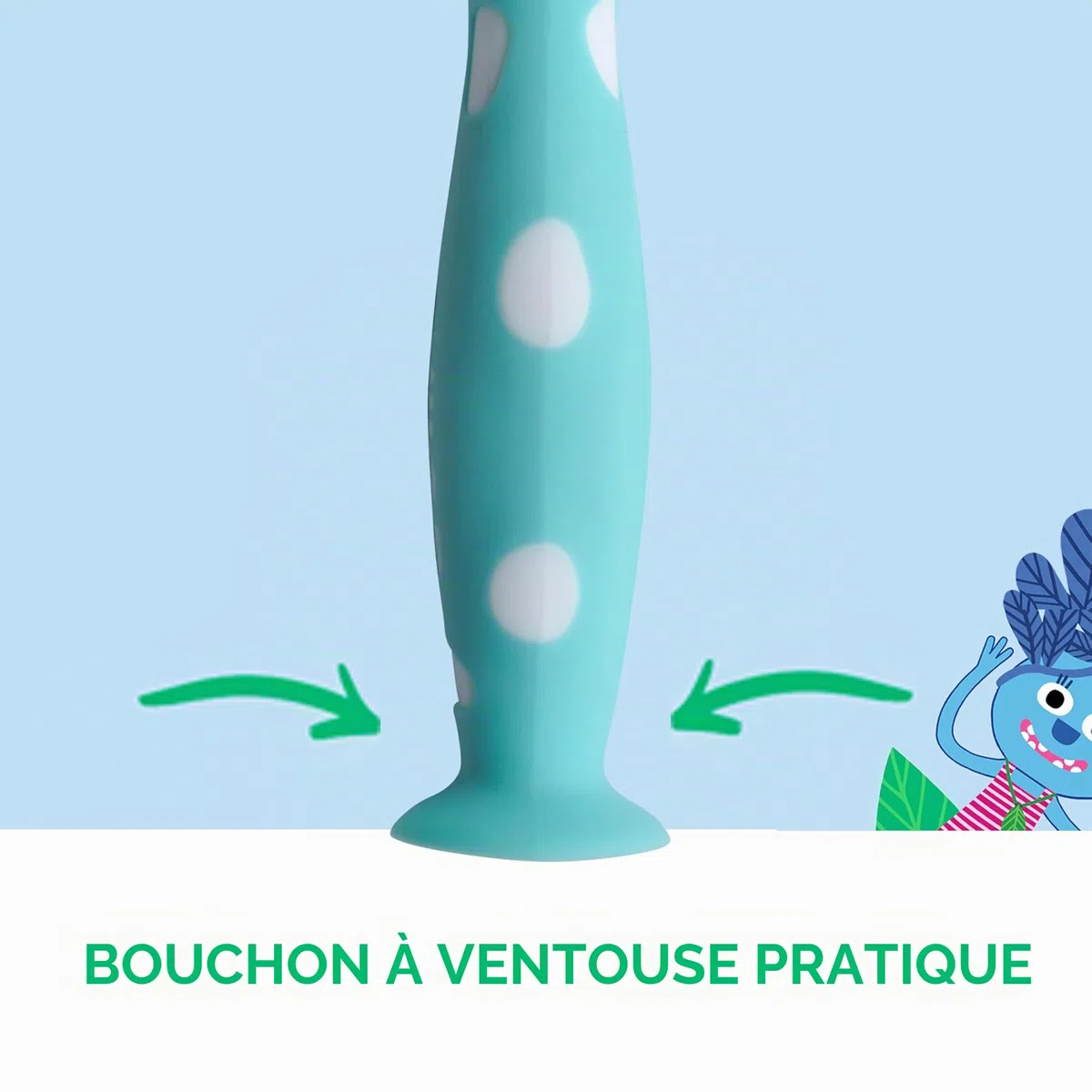 GUM Brosse à dents junior | pour enfants de 6 à 9 ans | tête rembourrée | poils doux | poignée antidérapante | ventouse | 1 pièce | 4 x 1 pièce (avec 1 échantillon bonus)