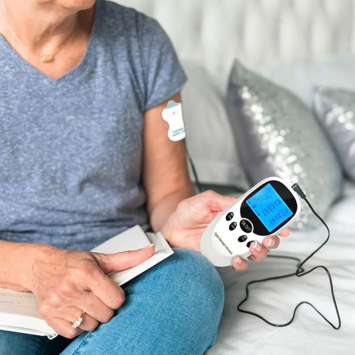 Appareil TENS/EMS pour Traitement de la Douleur, Simulateur de Rrègles avec 6 Modes et 11 Intensités, Electrodes Tenzgeraet pour Le Renforcement Musculaire et Le Soulagement de la Douleur