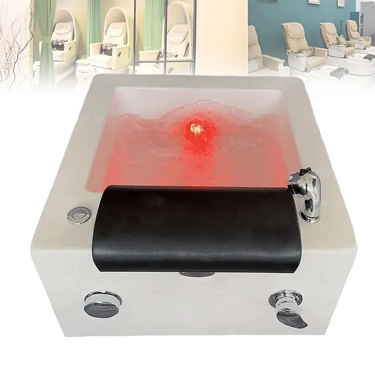 Spa pour les pieds en acrylique avec contrôle automatique de la température et massage à bulles pour la relaxation et la thérapie de médecine traditionnelle