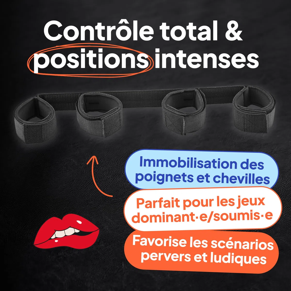 obaie Barre D'écartement Poignets et Chevilles - Barre Ecartement Sexuelle avec Menotte BDSM Rembourrée - Accessoire BDSM Discret - BDSMS Set Accessoires Femme - Attache SM Nylon Métal