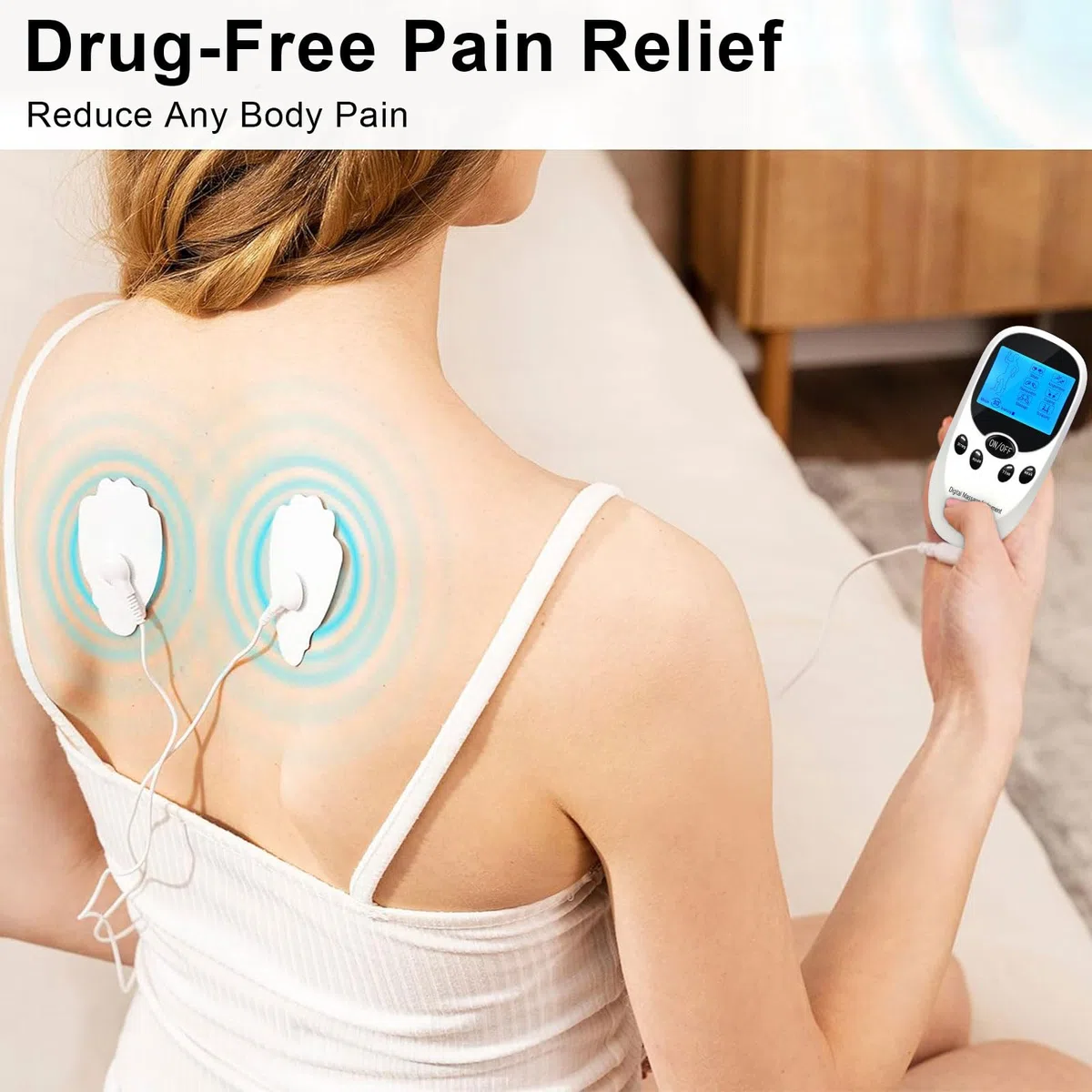 Appareil TENS/EMS pour Traitement de la Douleur, Simulateur de Rrègles avec 6 Modes et 11 Intensités, Electrodes Tenzgeraet pour Le Renforcement Musculaire et Le Soulagement de la Douleur
