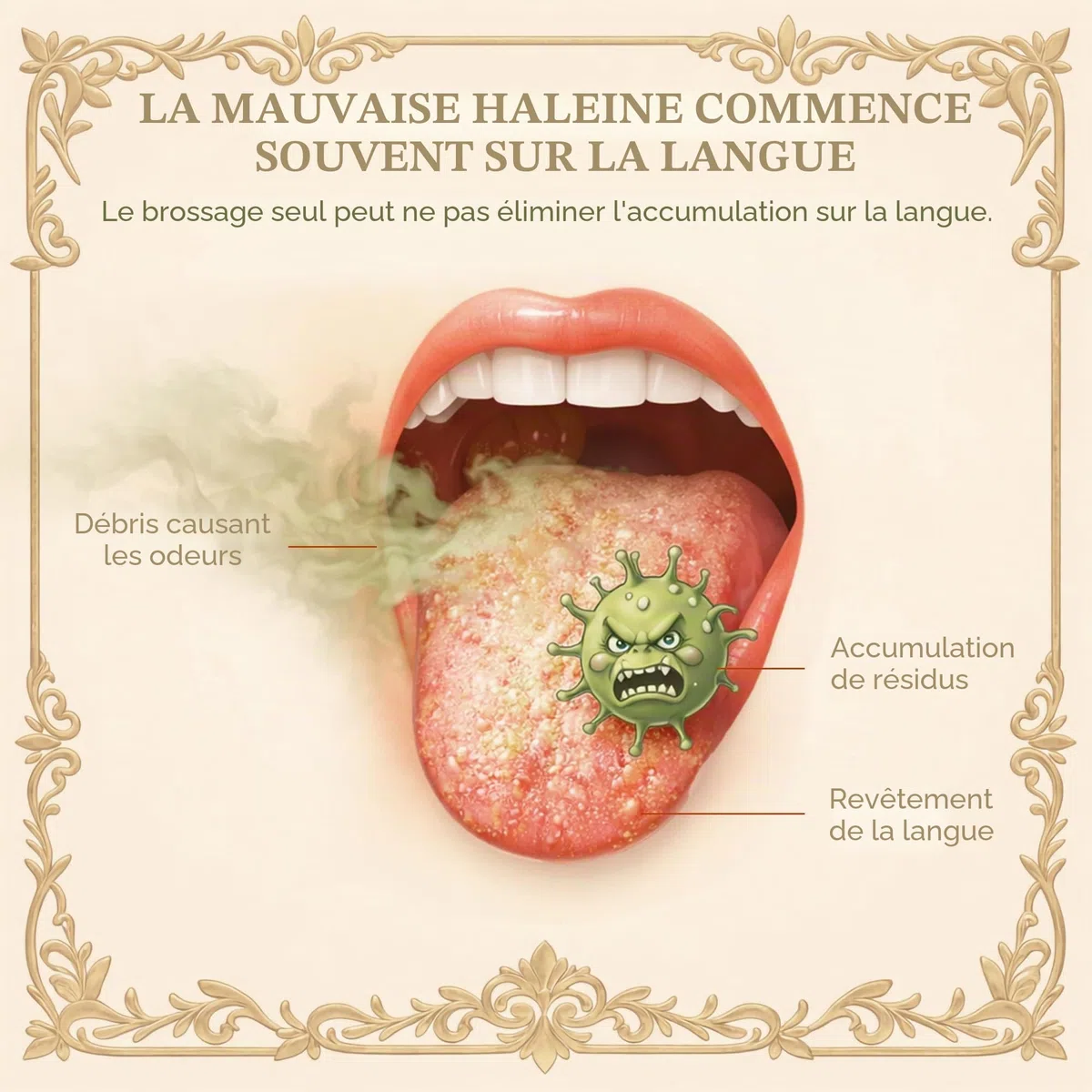 MasterMedi langue grattoir avec étui voyage - 2 pack, combats la mauvaise haleine, de qualité médicale 100% en acier inoxydable, idéal pour soins bucco-dentaires, nettoyeur de langue