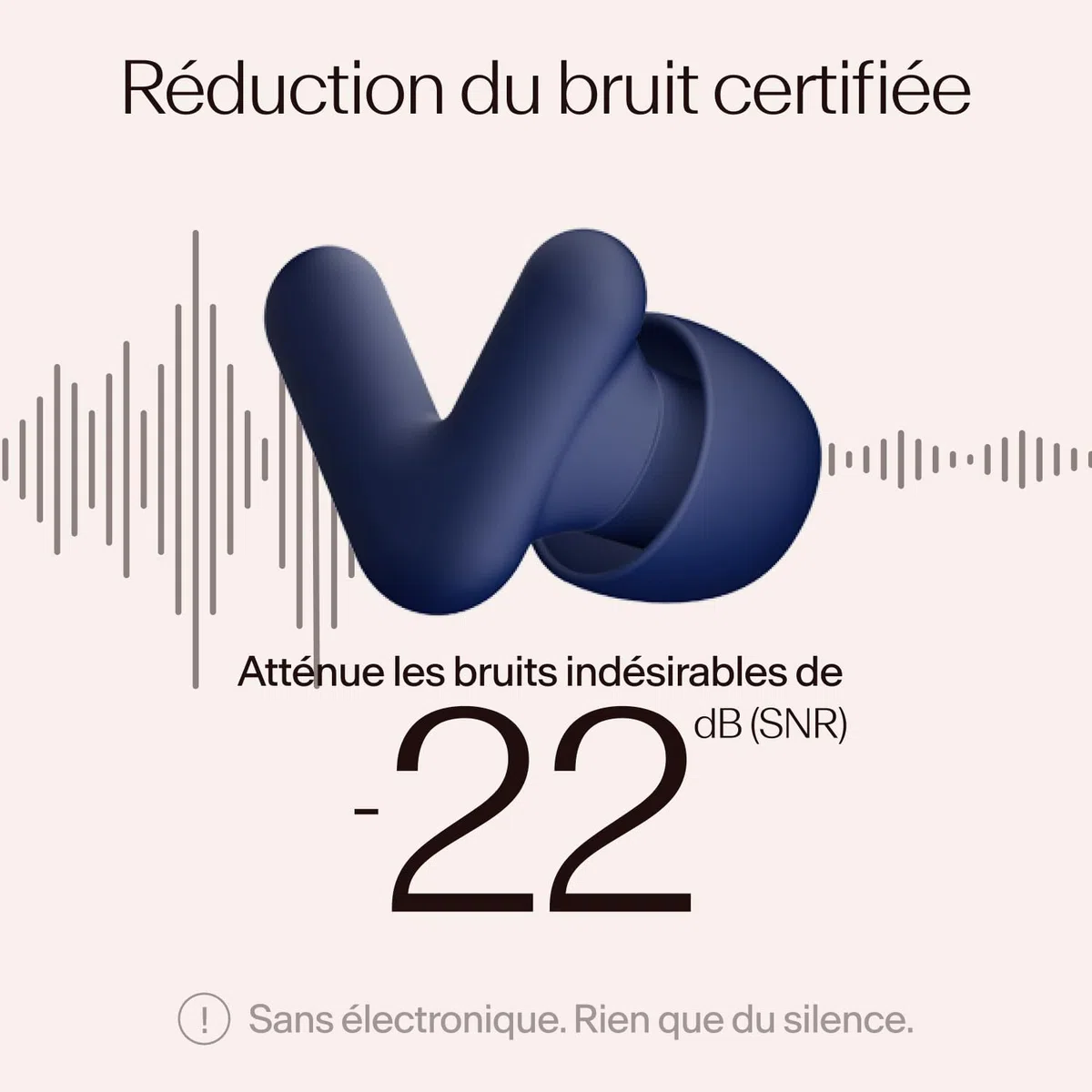 Alpine Silence Bouchons d'Oreilles pour Dormir, Voyager & Se Concentrer - Confortables, Réutilisables - V-forme ajustée & Embouts Ovales Doux – XS/S/M/L – Réduction de Bruit Optimale - Bleu Foncé