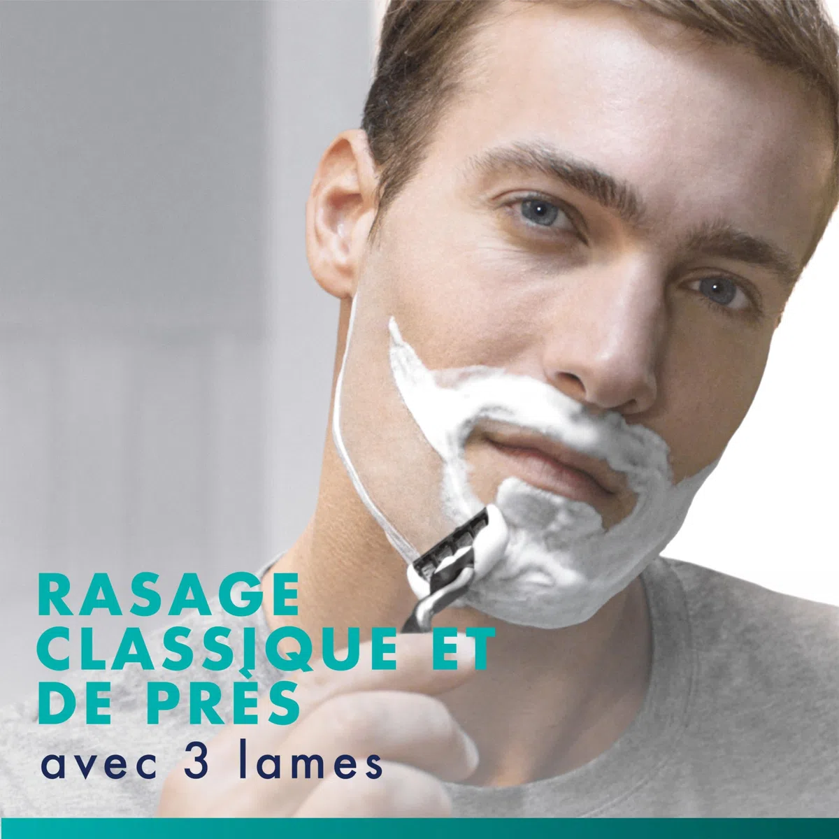 Gillette Rasoir Homme Mach 3, avec 6 Recharges, Noir – Manche Réutilisable, Cartouche à 3 Lames en Acier Inoxydable, Bande Lubrifiante, 1 Recharge Jusqu’à 15 Rasages