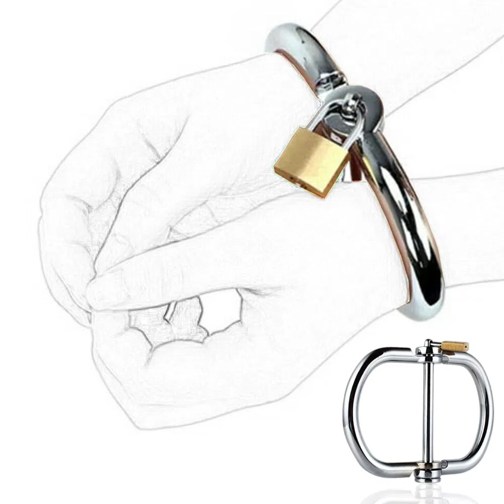Menottes SM verrouillables en métal – avec cadenas et clés – accessoire intense pour jeux de bondage et scénarios fétichistes, pour femmes et hommes