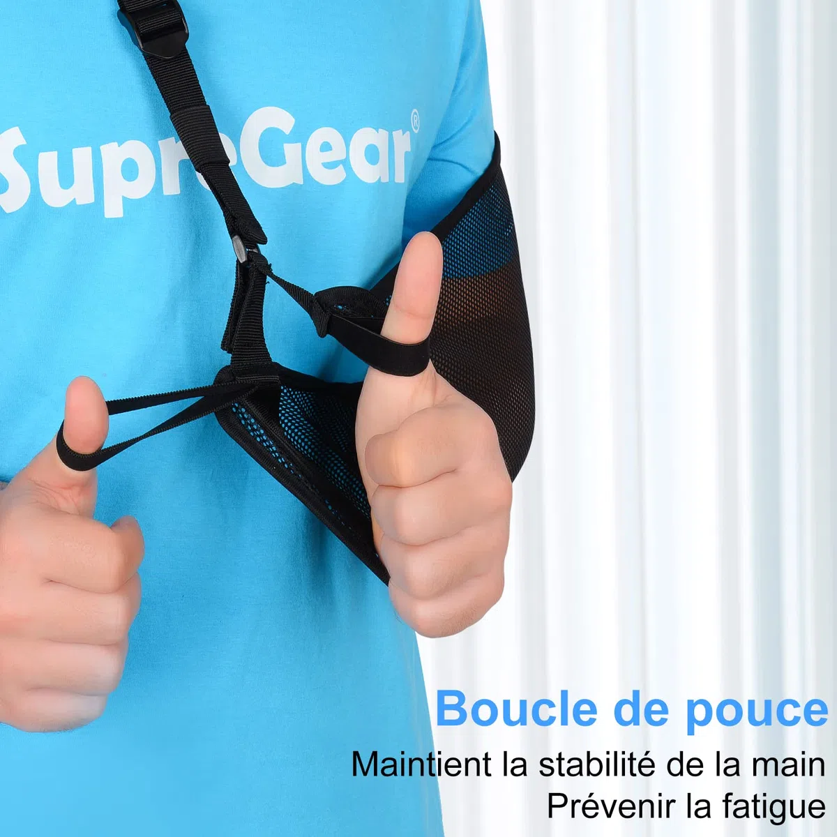 supregear Écharpe de Bras, Sling Bras Écharpe de Bras en Maille, Bride D'immobilisation de Bras D'épaule Légère Support de Stabilisateur D'épaule Respirant pour Bras Coude Poignet Main