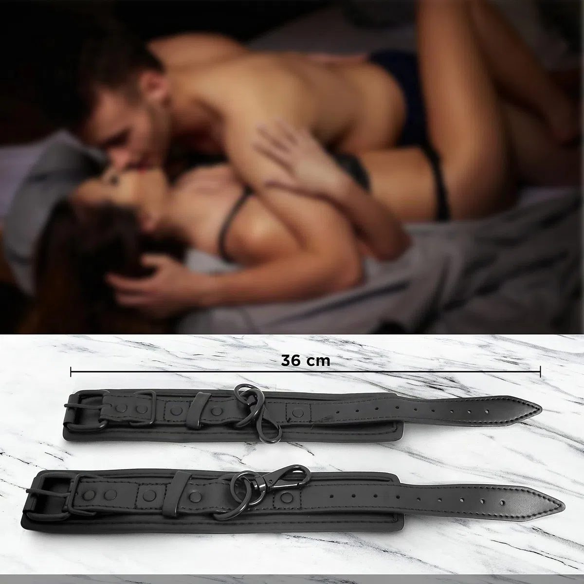 Menottes réglables en simili cuir, accessoire élégant pour l'intimité et la complicité, doux, durables et sûres