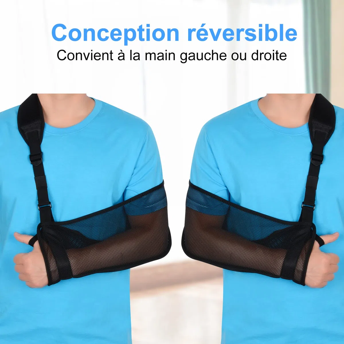 supregear Écharpe de Bras, Sling Bras Écharpe de Bras en Maille, Bride D'immobilisation de Bras D'épaule Légère Support de Stabilisateur D'épaule Respirant pour Bras Coude Poignet Main