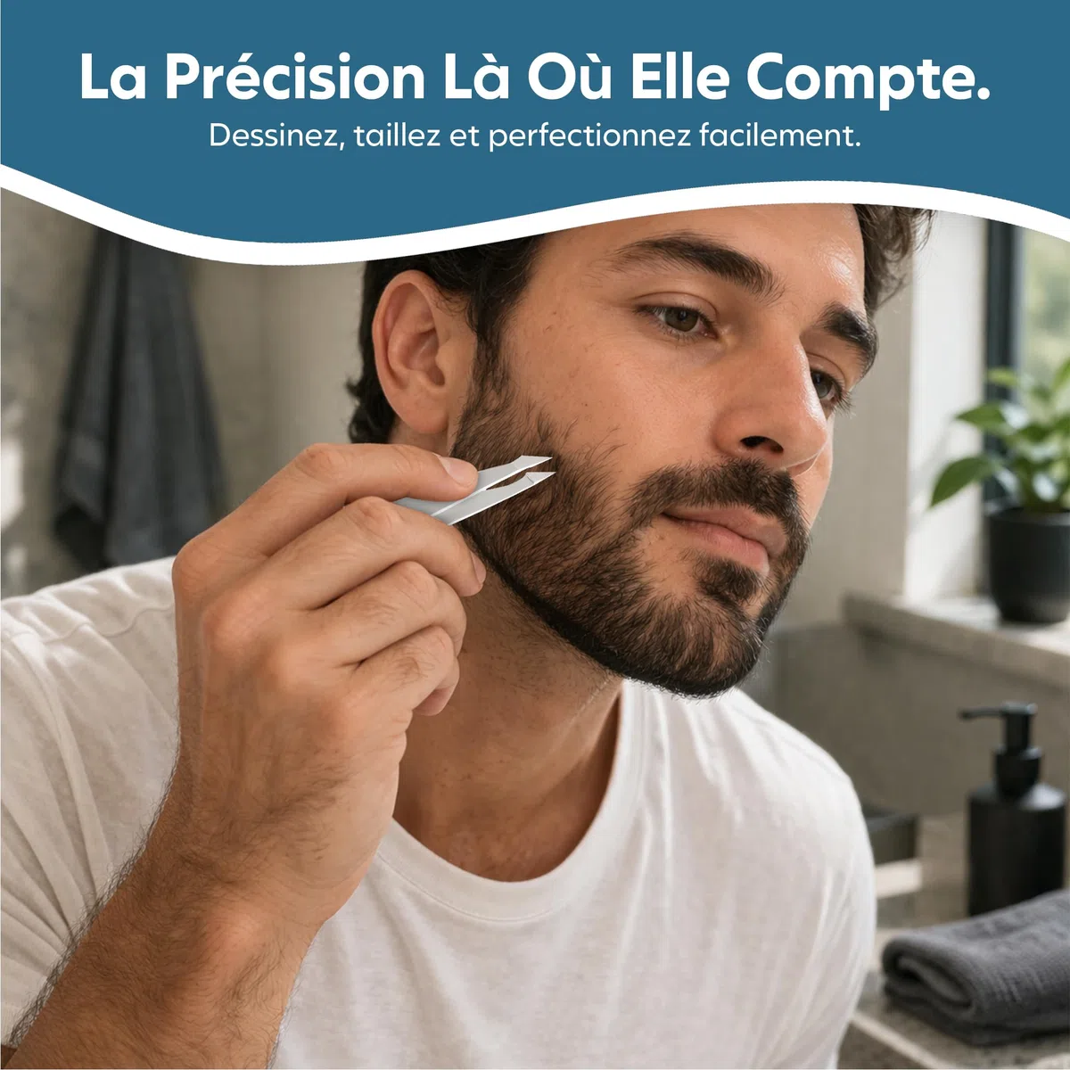 REMOS Pincette combinée [INOX] 9.5 cm - 2 en 1 pour échardes & cheveux - Satin