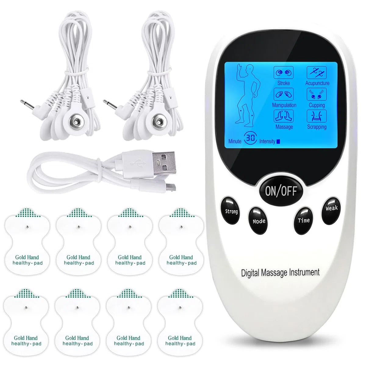 Appareil TENS/EMS pour Traitement de la Douleur, Simulateur de Rrègles avec 6 Modes et 11 Intensités, Electrodes Tenzgeraet pour Le Renforcement Musculaire et Le Soulagement de la Douleur