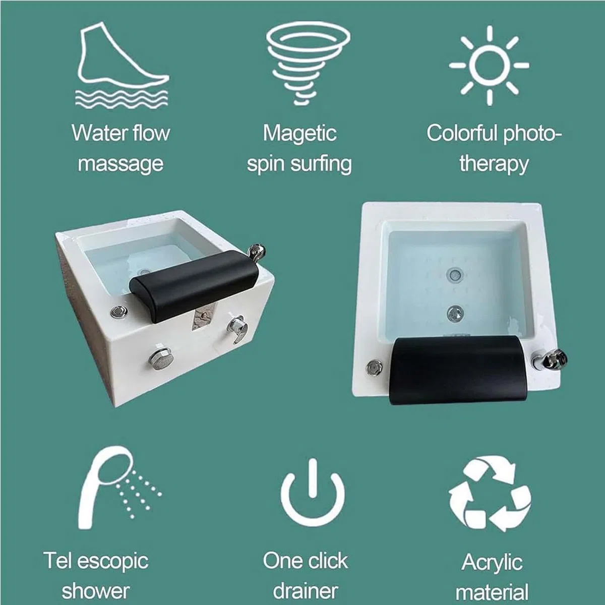 Spa pour les pieds en acrylique avec contrôle automatique de la température et massage à bulles pour la relaxation et la thérapie de médecine traditionnelle