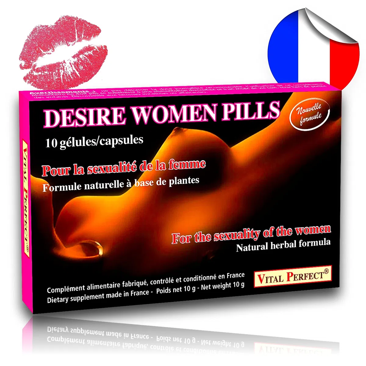 Aphrodisiaque féminin naturel|Desire Women pills en 10 Gélules|Stimulant sexuel pour femme fabriqué en France|augmente désir, plaisir, énergie|Booster libido|Complément alimentaire|sexualité couple