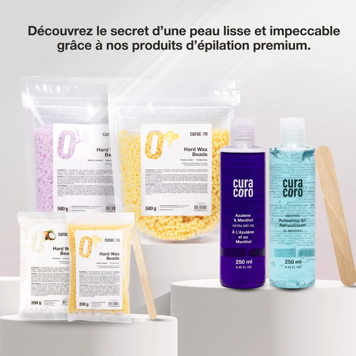 Curacoro Gel Après-Épilation pour Soin Après Épilation | Gel Rafraîchissant et Apaisant pour Calmer et Revitaliser la Peau Après l’Épilation