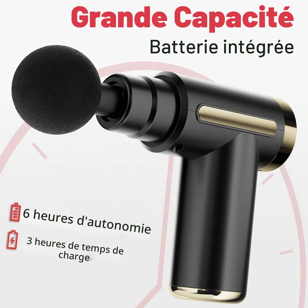 Cotsoco Mini Pistolet de Massage Musculaire, Massage Gun Anti-Douleur Sportif, Masseur à Percussion avec 4 Têtes, adapté à la Maison/Bureau/Salle de Sport, Idéal comme Cadeau pour Femmes et Hommes