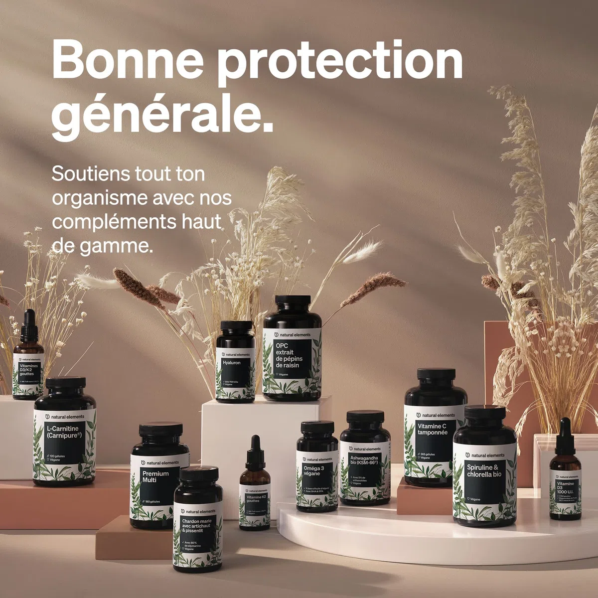 natural elements Curcuma et Gingembre Bio 4440mg – 180 gélules – poivre bio – avec de la curcumine et de la pipérine – hautement dosé – contrôlés en laboratoire
