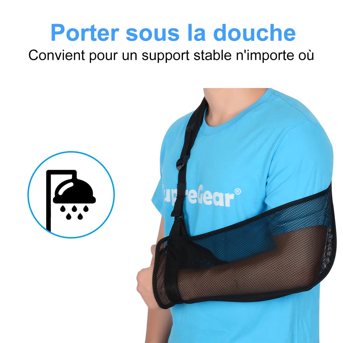 supregear Écharpe de Bras, Sling Bras Écharpe de Bras en Maille, Bride D'immobilisation de Bras D'épaule Légère Support de Stabilisateur D'épaule Respirant pour Bras Coude Poignet Main