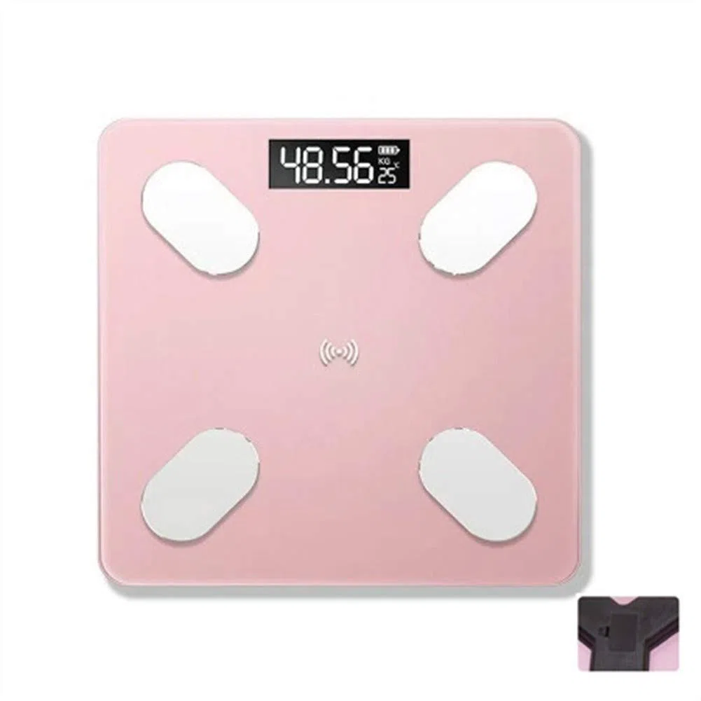 Balance de Poids Intelligente Outils de Soins de santé Pèse-Personne à Affichage numérique électrique Bluetooth pour la Famille Durable (Couleur : Rose (USB)) (Rose (Pas de Batterie))